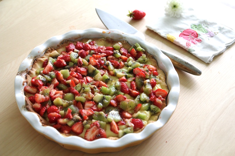 Tarte aux fraises et aux kiwis